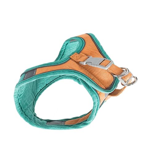 GANAZONO 1 Satz Katzengeschirr mit Leine Reflektierendes Ausbruchsicheres Geschirr für Katzen Langlebig und Bequem für Outdoor Orange Grün von GANAZONO