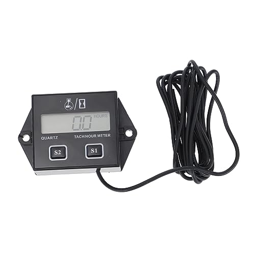 GANAZONO 1 Stück LCD Digital Tachometer Timer für Benzinmotoren Induktiver Drehzahlmesser mit Reset Funktion Geeignet für Motorräder Rasenmäher Kettensägen und Mehr von GANAZONO