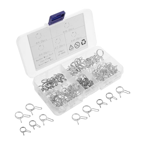 GANAZONO 100 Stück Teiliges Doppeldraht federschlauchschellen aus Edelstahl Verstellbare Federklammern für Schlauch Kraftstoffleitungen Geeignet für Silikonschlauch Luft Wasserschläuche GANAZONO 100 Stück Teiliges Doppeldraht federschlauchschellen aus Edelstahl Verstellbare Federklammern für Schlauch Kraftstoffleitungen Geeignet für Silikonschlauch Luft Wasserschläuche von GANAZONO