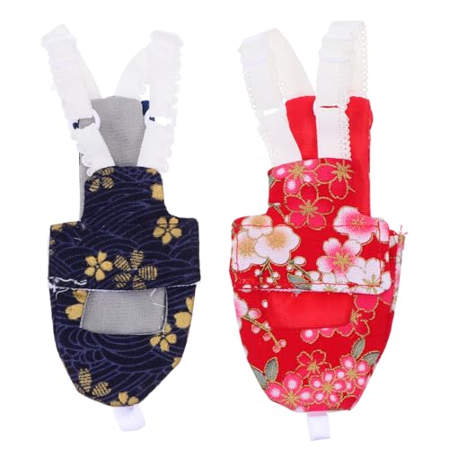 GANAZONO 2 Stück Atmungsaktive Papageien windel mit Blumenmuster Weiche Hautfreundliche Wiederverwendbar und Leicht Praktisches Vogel Diaper für Wellensittiche und Nymphensittiche Bequemes von GANAZONO