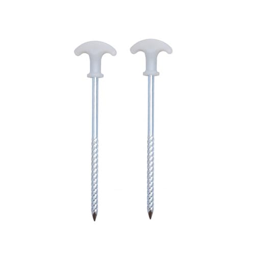 GANAZONO 2 Stück Edelstahl Zeltheringe mit Gewinde Robuste Camping Bodennägel für Outdoor Zelt Markise und Pavillon Langlebige Erdanker für Wald Wiese Felsen Einfach zu Entfernen und von GANAZONO