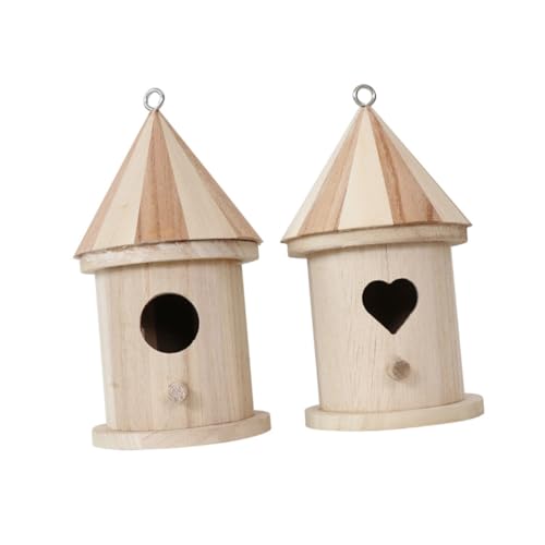 GANAZONO 2 Stück Kreative Holz Vogelnester mit Herz und Rundtür DIY Bemalung Naturbelassene Garten Deko Wetterfest mit Eisenring zum Aufhängen für Heim und Partydeko GANAZONO 2 Stück Kreative Holz Vogelnester mit Herz und Rundtür DIY Bemalung Naturbelassene Garten Deko Wetterfest mit Eisenring zum Aufhängen für Heim und Partydeko von GANAZONO