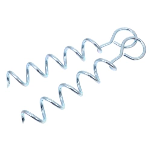 GANAZONO 2 Stück Teiliges Spiral Eisenbodenanker für Hunde und Zelte Stabiler Erdanker mit Griff Installieren Geeignet für Camping Wandern Outdoor Aktivitäten und Haustierbefestigung von GANAZONO
