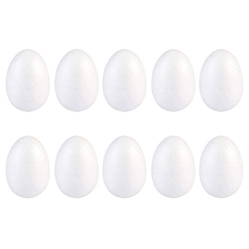GANAZONO 20 Stück Weiße Styropor-Eier Glatte Ostereier Schaumkugeln Für Ostern Weihnachten Schule DIY-Dekoration 7 cm von GANAZONO