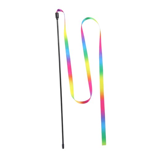 GANAZONO 3 Stück Teiliges Interaktives Katzenspielzeug Bunte Regenbogenbänder Hochelastischer Katzen trainingsstab für Spiel Bewegung und Beschäftigung Aller Katzenrassen Zuhause von GANAZONO