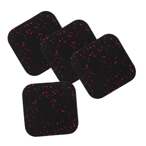 GANAZONO 4 Stück Antivibrationspads Gummi mit Rotem Sprenkel Design Schalldämmend Elastisch und Langlebig Bodenschutzmatte für Laufband Fitnessgeräte Möbel Stuhl und Teppichschutz von GANAZONO