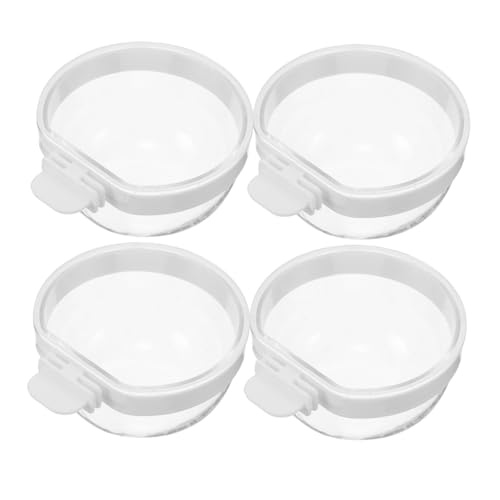 GANAZONO 4 Stück Teiliges Transparenter Papageien-tränken mit Auslaufsicherem Design Platzsparend Hängend Montierbar Geeignet für Kleine Vögel Wie Wellensittiche von GANAZONO