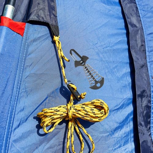 GANAZONO 4 Stück Tragbare Fischgrät Zeltanker mit Federhaken Zeltspanner für Camping Wandern und Outdoor Aktivitäten Wiederverwendbar und Leicht zu Transportieren von GANAZONO