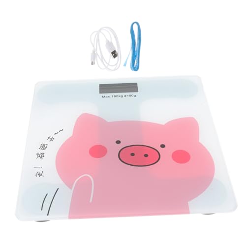 GANAZONO Automatische Körperwaage USB Wiederaufladbar Cartoon Design Langlebige Glasoberfläche für Badezimmer Schlafzimmer und Wohnzimmer Präzise Gewichtsmessung Große Batteriekapazität GANAZONO Automatische Körperwaage USB Wiederaufladbar Cartoon Design Langlebige Glasoberfläche für Badezimmer Schlafzimmer und Wohnzimmer Präzise Gewichtsmessung Große Batteriekapazität von GANAZONO