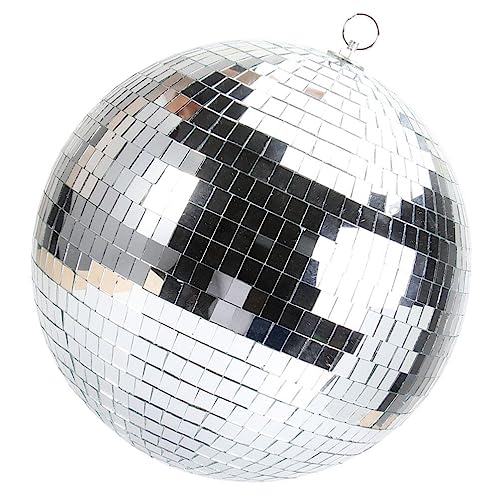 GANAZONO Discokugeln Ornamente Mini-Discokugeln Silberfarbene Hängedekoration Reflektierende Spiegelkugel Kuchendekoration 70Er-Jahre-Disco-Partyzubehör Für Weihnachten Festlich 25 cm von GANAZONO