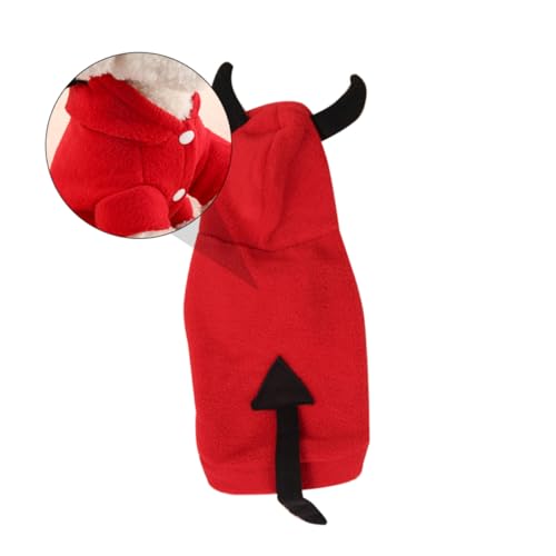 GANAZONO Dreidimensionales Halloween Haustierkostüm Warmes Teufelsoutfit für Kleine Hunde und Welpen Langlebige Praktische Verkleidung für Bilder und Alltagsspaß von GANAZONO