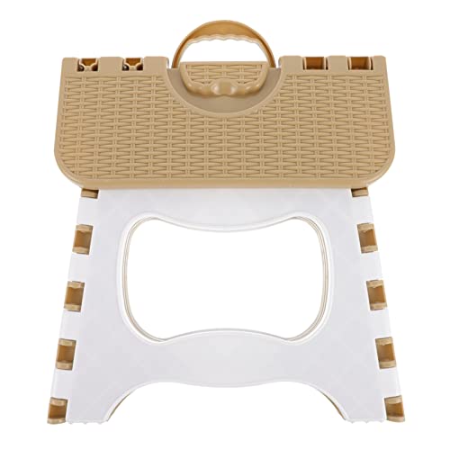 GANAZONO Faltbarer Hocker Kunststoff Tragbarer Mini Hocker für Außenbereich zum Angeln Camping Kleiner Sitz für Zuhause Kaffeefarben von GANAZONO