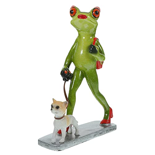 GANAZONO Frosch Zu Fuß Hund Ornament Frosch Hof Mini-Frosch-skulptur Froschfigur Statue Tischdeko Frosch Mini-gartenfrosch Terrarium Basteln Selber Machen Gehen Schreibtisch Harz von GANAZONO