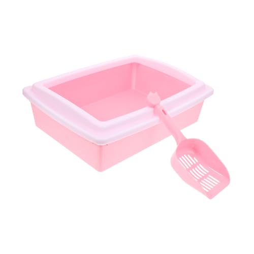 GANAZONO Halboffenes Katzenstreu-wc Spritzwassergeschützt Flaches Katzenklo Tragbares Katzen-wc für Kleine und Mittelgroße Katzen Langlebiges Leicht zu Reinigendes Katzenklo für von GANAZONO