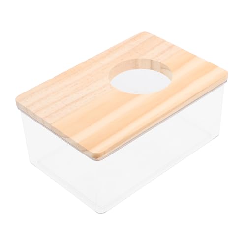 GANAZONO Hamster Sandbad Box aus Transparent Multifunktionale Kleine Haustier badewanne Leicht zu Reinigen Atmungsaktiv als Dusche Toilette und Futterspender für Hamster und Kleine Nager von GANAZONO