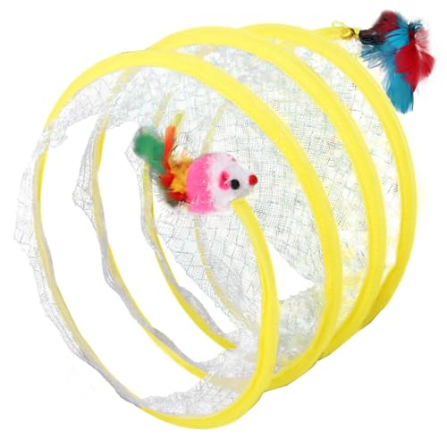 GANAZONO Katzenspielzeug Katzen Tunnel mit Hängender Maus und Spielfeder Interaktives für Wohnungskatzen und Kätzchen Fördert Jagdinstinkt und Bewegung Langlebig und Unterhaltsam GANAZONO Katzenspielzeug Katzen Tunnel mit Hängender Maus und Spielfeder Interaktives für Wohnungskatzen und Kätzchen Fördert Jagdinstinkt und Bewegung Langlebig und Unterhaltsam von GANAZONO