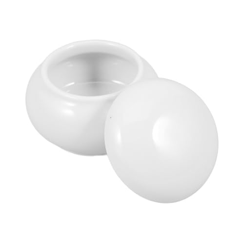 GANAZONO Keramik Haustierurne Weiß Mittel Kleine Asche Urne für Katzen und Hunde Tragbare Tierurnen Aufbewahrungsbox Glatte Oberfläche Sicher und Leicht zu Reinigen Andenken Aschebehälter von GANAZONO