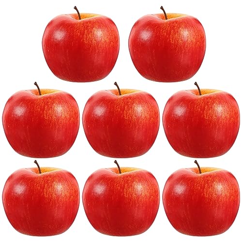 GANAZONO Künstliche Äpfel, 8 Stück, künstliche Früchte, Schaumstoff, Äpfel, realistisch, rote Äpfel, für Zuhause, Küche, Party, Fotografie, Dekoration von GANAZONO