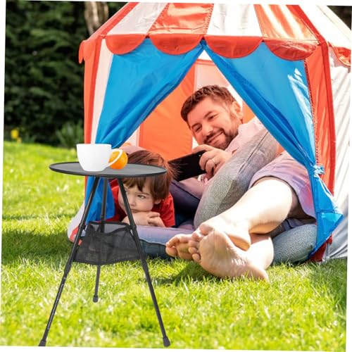GANAZONO Leichter Klappbarer Camping Tisch aus Aluminiumlegierung mit Höhenverstellbarer Runder Tischplatte und Integriertem Staunetz Tragbarer Outdoor Tisch für Rucksackreisen und GANAZONO Leichter Klappbarer Camping Tisch aus Aluminiumlegierung mit Höhenverstellbarer Runder Tischplatte und Integriertem Staunetz Tragbarer Outdoor Tisch für Rucksackreisen und von GANAZONO