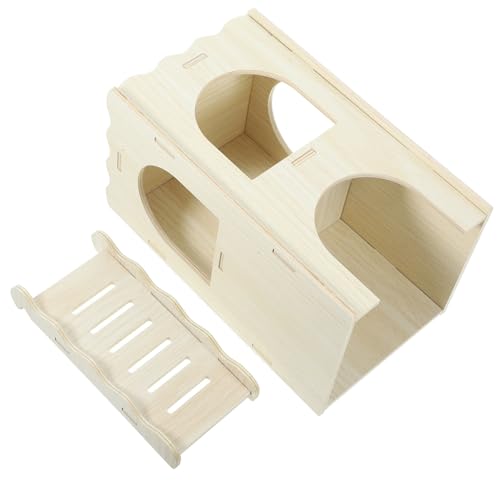 GANAZONO Mehrkammernhaus aus Holz für Hamster und Meerschweinchen Verschleißfestes Kleintier Versteck mit Spielplattform Natürliches und Rückzugsdomizil für Kleine Haustiere GANAZONO Mehrkammernhaus aus Holz für Hamster und Meerschweinchen Verschleißfestes Kleintier Versteck mit Spielplattform Natürliches und Rückzugsdomizil für Kleine Haustiere von GANAZONO