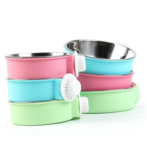 GANAZONO Napf zum Aufhängen für Haustiere Runde Futterschale und Wassernapf Rostfrei für Käfige Abnehmbar und Leicht zu Reinigen Geeignet für Hunde Katzen und Kleine Tiere von GANAZONO