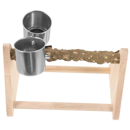 GANAZONO Natürliche Holz Vogelstange für Papageien Trainings und Spielstand Robuster Desktop Vogelständer mit Futterbecher Sicheres Kauspielzeug für Haustier Langlebig und Dekorativ GANAZONO Natürliche Holz Vogelstange für Papageien Trainings und Spielstand Robuster Desktop Vogelständer mit Futterbecher Sicheres Kauspielzeug für Haustier Langlebig und Dekorativ von GANAZONO