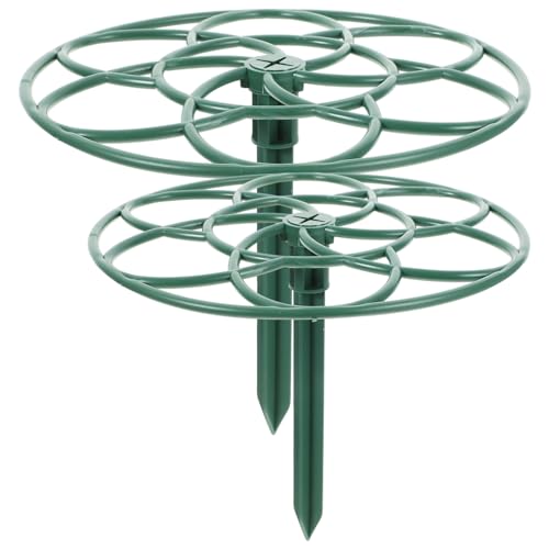 GANAZONO Pfingstrosenstützkäfig, 2 Stück, Pflanzenstütze, Pflanzenstecker, Wachstumsgitter, 23 cm, Sonnenblumen-Stützring, Pflanzenstützring für schwere Blüten, Grün GANAZONO Pfingstrosenstützkäfig, 2 Stück, Pflanzenstütze, Pflanzenstecker, Wachstumsgitter, 23 cm, Sonnenblumen-Stützring, Pflanzenstützring für schwere Blüten, Grün von GANAZONO