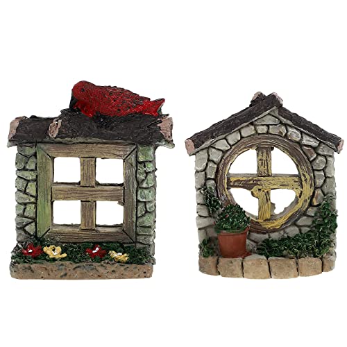 GANAZONO Kunstharz Ornament Zubehör Tortendeko Einschulung 2 Stücke Miniatur Fenster Ornament Harz Landschaft Kunst Garten Skulptur Aquarium Dekoration 6X5cm Terrarien Ornamente von GANAZONO