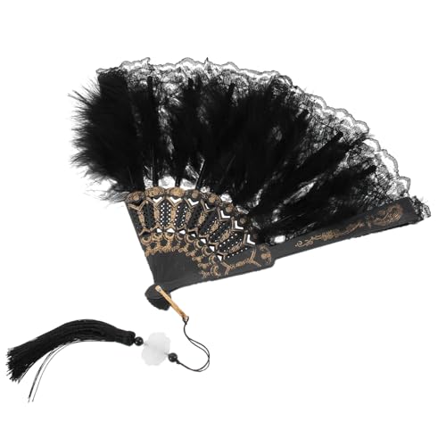 GANAZONO Vintage Federfächer Handfächer mit Quasten und Robust Chinesischer Stil Tanz Festival-prop Leichter Lüfter für Sommerparty und Kostümveranstaltungen GANAZONO Vintage Federfächer Handfächer mit Quasten und Robust Chinesischer Stil Tanz Festival-prop Leichter Lüfter für Sommerparty und Kostümveranstaltungen von GANAZONO
