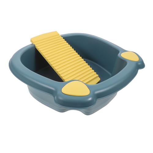GANAZONO Wäschewaschbrett mit Wäschewanne Tragbares Waschbecken für Multifunktionales Abnehmbares Waschbrett Design zum Händewaschen von Kleidung und Haushaltsreinigung von GANAZONO
