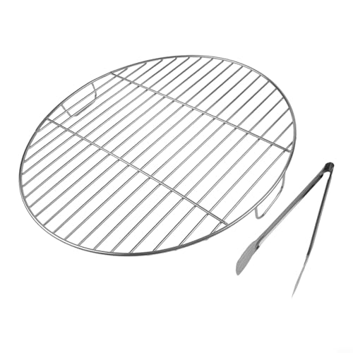 Ersatz-Grillrost mit Griff aus Edelstahl für Weber 7432 und 57 cm Holzkohle-Kugelgrills, entworfen für einfachen Zugang zu Lebensmitteln (53 cm) von GANCEI