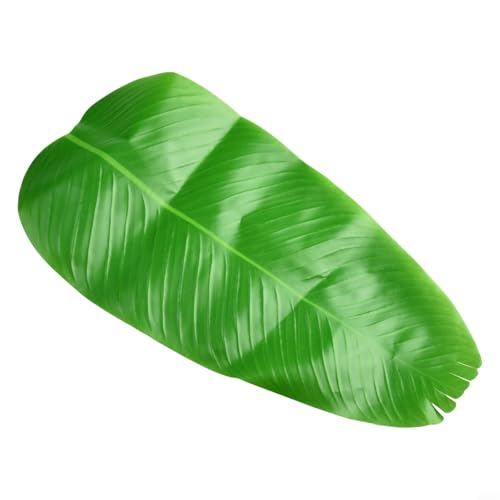 GANCEI 1/4/20 Stück große künstliche Bananenblätter, grünes PVC-Platzset, hawaiianische tropische Party-Dekoration, 37,5 x 19 cm, Blatt-Schreibtischunterlage (1 Stück) von GANCEI