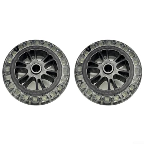 GANCEI 2 Stück BBQ Grill Wheels 6 Inch Replacement Parts, Blow Molded Rubber Wheels with Directional Feet for Outdoor Grills, Barbecue Accessories Black von GANCEI