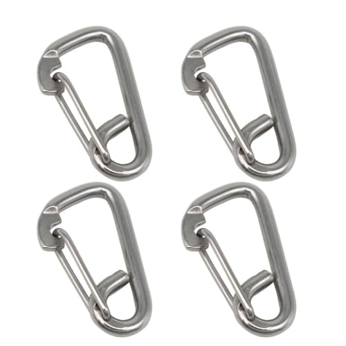 GANCEI 4 Stück 316 Edelstahl-Karabinerhaken-Set, Marinequalität, Karabinerhaken für Sonnensegel, Hardware, Camping, Segeln und Außenbereich, rostbeständige silberne Sicherheitshaken (M 14) von GANCEI