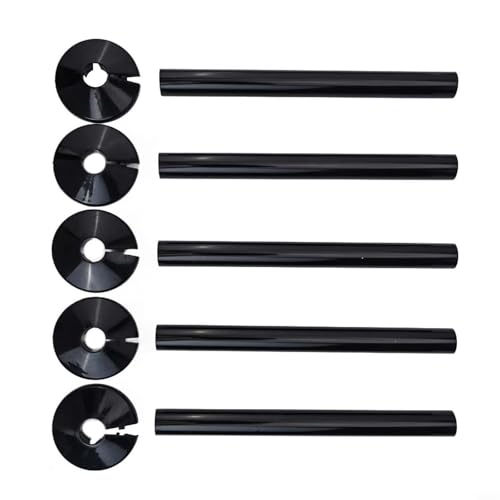 GANCEI 5 Stück Heizkörperrohrabdeckungen und Rohrmanschetten, 300 mm x 15 mm, PVC-Kunststoff und verdicktes Silikon, einfach zu schneidendes Snap-On-Design für Wasserrohre (4 Stück) von GANCEI