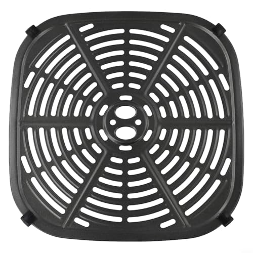 GANCEI Air Fryer Grillpfanne, 22,5 x 22,5 cm, antihaftbeschichtet, quadratisch, kompatibel mit den meisten Luftfritteusen-Modellen, schwarz von GANCEI