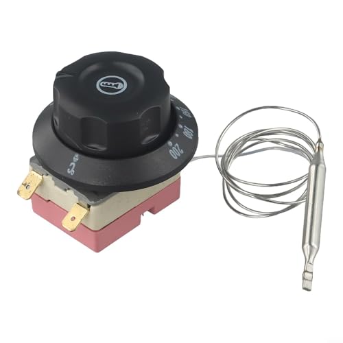 GANCEI Backofen-Thermostat, einstellbarer Temperaturregler, Schalter 60–200 °C, 2-polig, 250 V, 16 A, mit 70 cm Draht für Küchengeräte von GANCEI