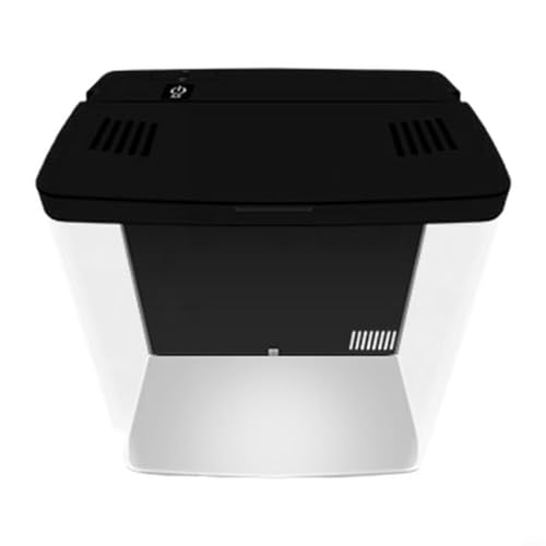 GANCEI Betta Aquarium-Starter-Set, LED-Filter, Acryl, Schwarz / Weiß, 20 x 20 x 14 cm, leise Pumpe, Desktop Home Office (schwarz) von GANCEI