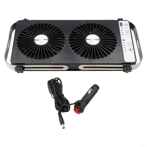 GANCEI Caravan Dachlüfter 3 Meter 12 V DC Kabel Tragbarer Reihenventilator für Wohnmobil und Sonnendach, passend für 37,5–58,9 cm Öffnungen (schwarz) von GANCEI