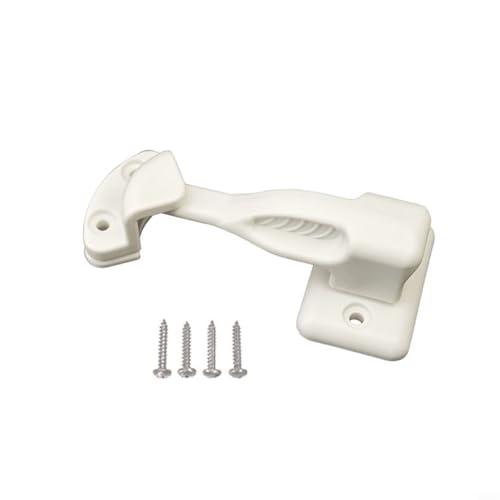 GANCEI Caravan-Türschlosshalter, drehbarer Riegel mit Schrauben, Nylon-Türstopper für Wohnwagen, Boot und Möbel, platzsparend (weiß) von GANCEI
