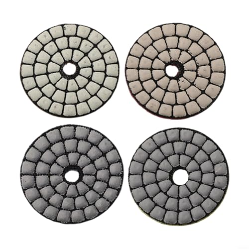 GANCEI Diamant-Polierpads, 4 Stück, 5,1 cm, 50 mm, flexible Schmirgelharz-Schleifscheiben für Granit, Marmor, Quarzit, Glas (4 Stück Körnung 50–400) von GANCEI