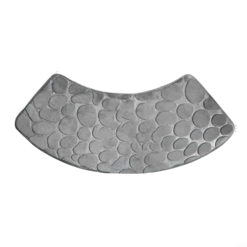 GANCEI Eck-Duschmatte, rutschfest, waschbar, Polyester, Badezimmerteppich, saugfähig, weiche Textur, für Eckdusche oder Badewanne, Sicherheit, 30 x 60 x 100 cm (hellgrau) von GANCEI