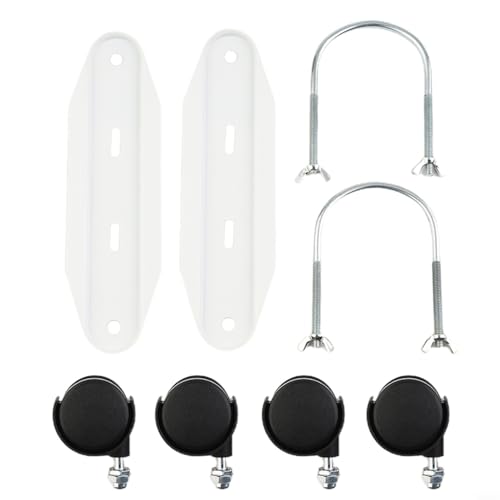 GANCEI Elektrische Heizungsunterstützung mit mobilen Schwenkrädern und Karbonstahlkonstruktion, 360° drehbare Räder für Bewegung zu Hause oder im Büro, Schwarz und Weiß (schwarz) von GANCEI