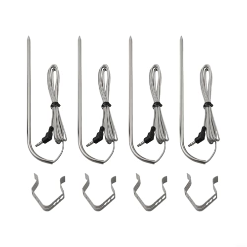 GANCEI Fleischthermometer, 9004190170 Lebensmittelthermometer, Grillsonden für Gravity Serie 560/800/1050 BBQ Smoker mit Clips und Sondenösen (4 Set) von GANCEI