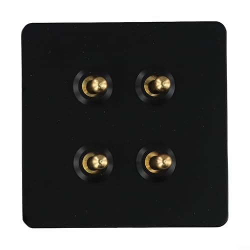 GANCEI Kippschalter, 86 Typ Edelstahl Panel Wand 2-Wege Kippschalter mit Messingstange 1 Weg 2 Wege zur Beleuchtungssteuerung (4 Gang) von GANCEI