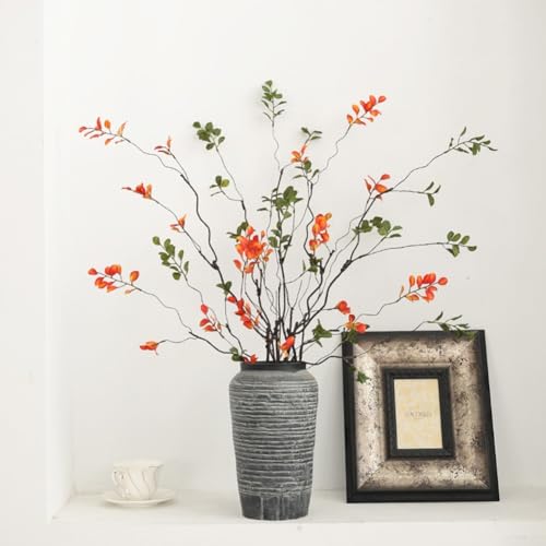 GANCEI Künstliche getrocknete Zweige, 6 Stück, künstliche Seiden-Grünstiele in Orange/Grün, 57 - 89 cm, für Vasen-Arrangements und DIY-Dekoration GANCEI Künstliche getrocknete Zweige, 6 Stück, künstliche Seiden-Grünstiele in Orange/Grün, 57 - 89 cm, für Vasen-Arrangements und DIY-Dekoration von GANCEI