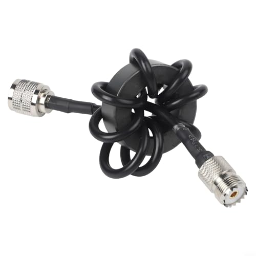 GANCEI Kurzwellen-Choke-Spulen-Magnetring, Magnetring für HF-Radiosender, unterdrückt elektromagnetische Störungen mit M-Stecker auf M-Buchse (EM-25) von GANCEI