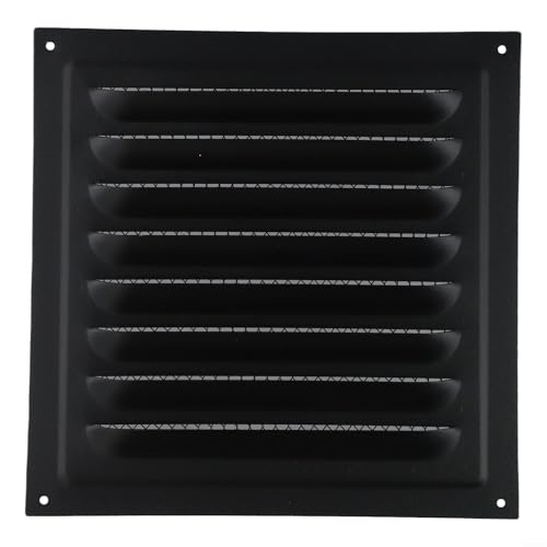 GANCEI Lüftungsgitter, Lüftungsgitter, Abdeckung, Edelstahl, Lüftungsgitter mit Insektenschutz für Decken- oder Seitenwandinstallation (1 Stück, schwarz) von GANCEI