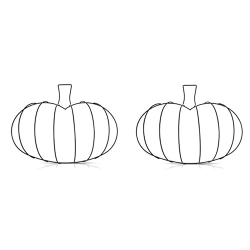 GANCEI Metallkranzrahmen, Metall-Hexenhut und Kürbiskranz, Rahmen-Set für Herbst, Halloween oder Erntedankfest, Haustür hängende Dekoration (Kürbis) von GANCEI