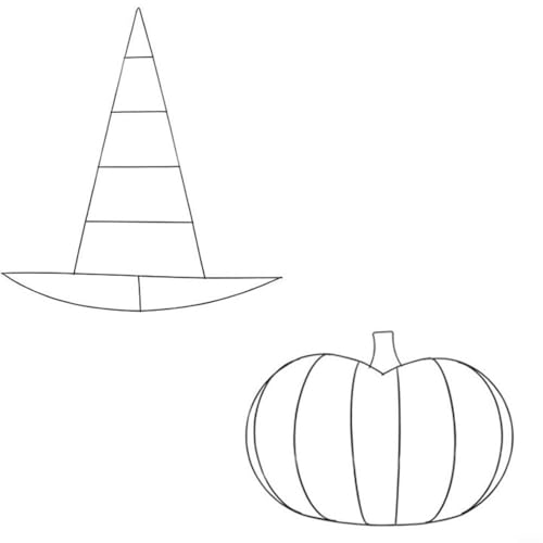 GANCEI Metallkranzrahmen, Metall-Hexenhut und Kürbiskranz-Rahmen-Set für Herbst, Halloween oder Erntedankfest, Haustür-Hängedekoration (MIX) von GANCEI